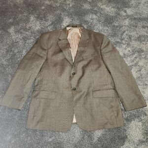 Stafford Classic Fit Micro Plaid 44s Sports Coat/Blazer Two Button 100 Wool Body